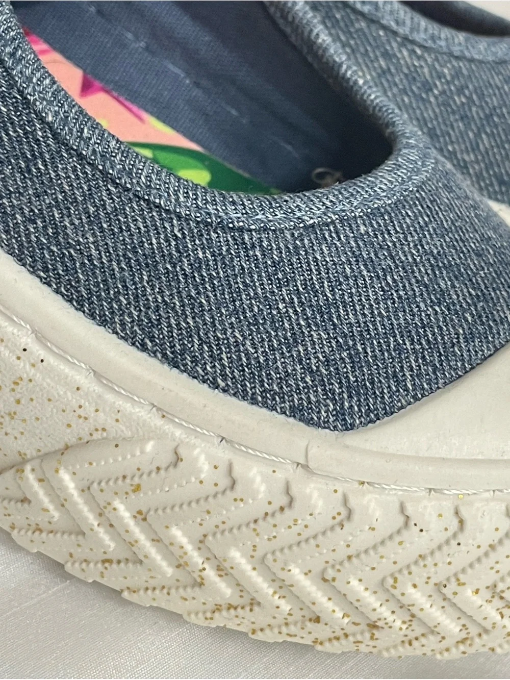 Justice Sport Denim Mary Jane Sneakers in Blue with Pink Accent Size 4 (big Girl